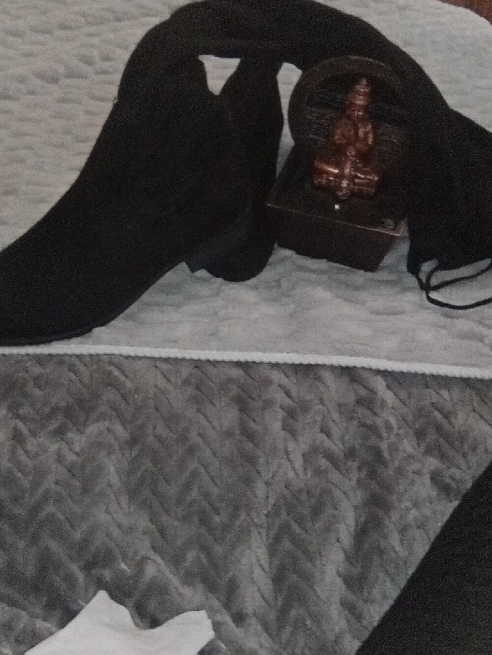 Women's Black Knee Length Shoe-Boots Classic Comfort - Picture 3 of 4